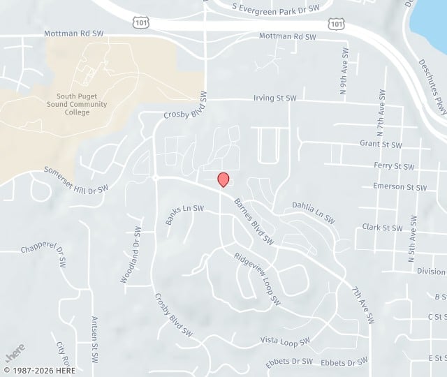 Location Map: 1840 Barnes Blvd SW Tumwater, Washington 98512